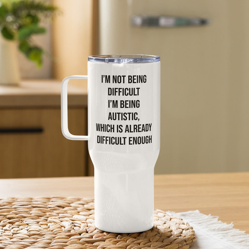 ILLTOCHILL Autism awareness puzzle gift Travel mug with a handle – Lifestyle 2 Right