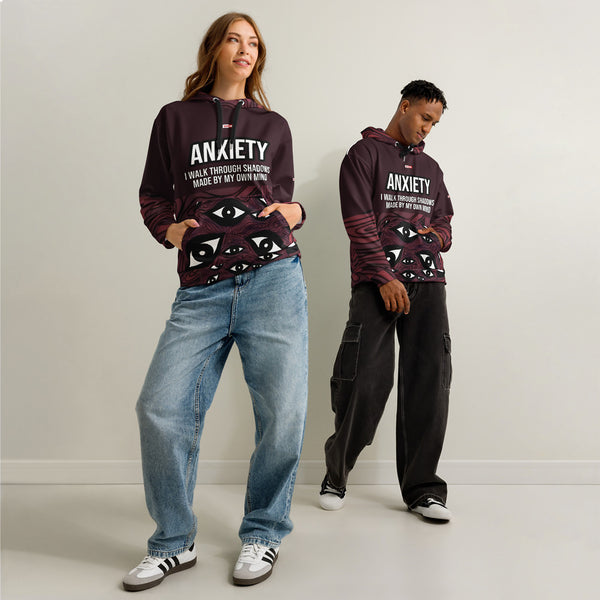 ILLTOCHILL Anxiety awareness gift Unisex cotton Hoodie – Duet Front (Black)