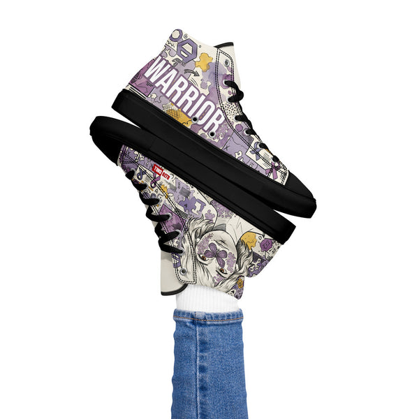 ILLTOCHILL Lupus Awareness Women's High Top Shoes – Women's Lifestyle 2 Left (Lupus Awareness Women's High Top Shoes)