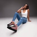 ILLTOCHILL Endometriosis Awareness Women's High Top Shoes – Women's Lifestyle 3 Front (Endometriosis Awareness Women's High Top Shoes)