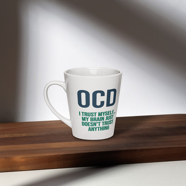 ILLTOCHILL OCD awareness Obsessive-Compulsive Disorder gift Latte mug – Lifestyle 2 Left
