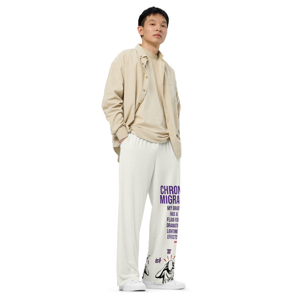 ILLTOCHILL Chronic Migraine Awareness Pants – Men's Lifestyle Right Front (White)