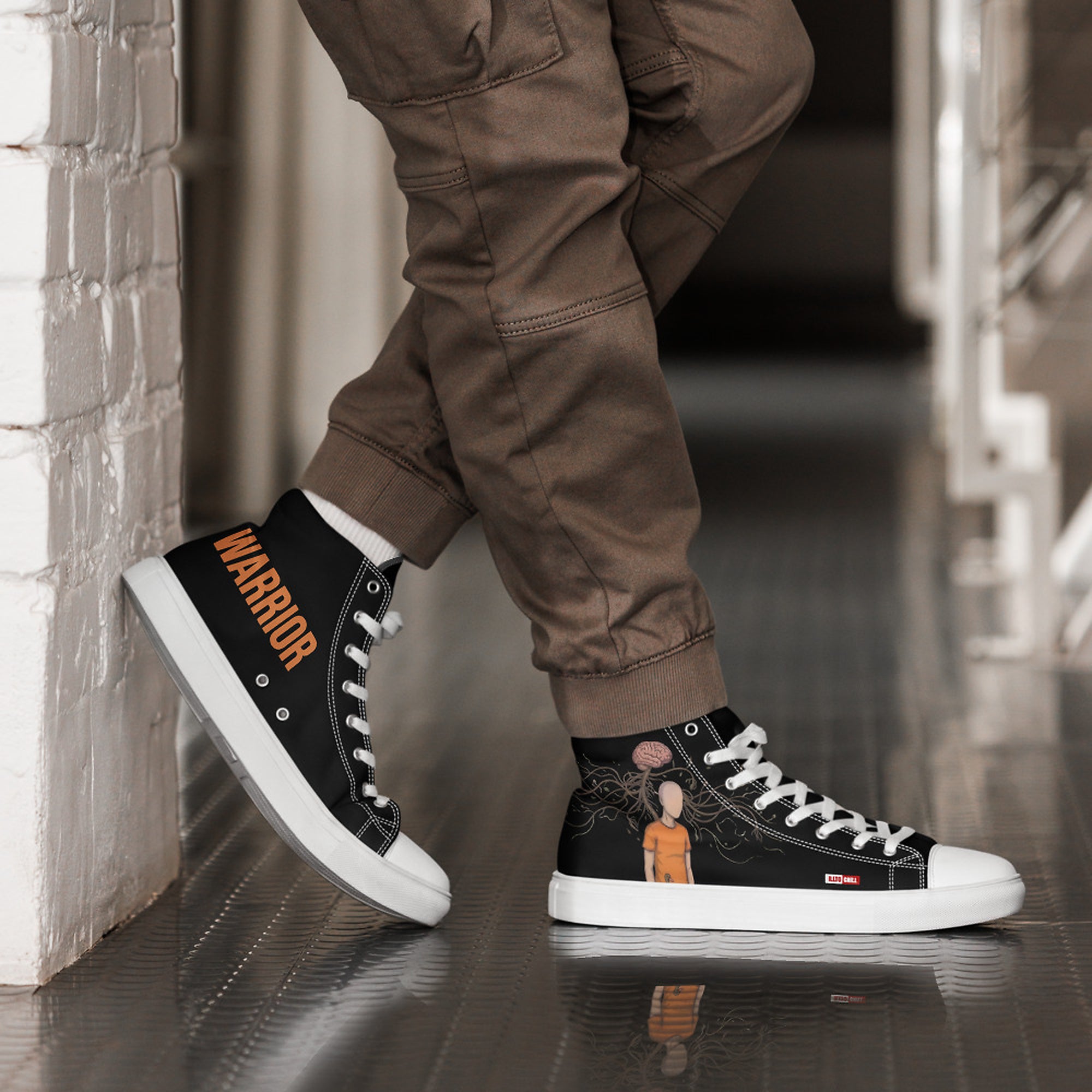 ILLTOCHILL MS awareness Multiple Sclerosis support gift Men’s high top canvas shoes – Men's Lifestyle 2 Right 2