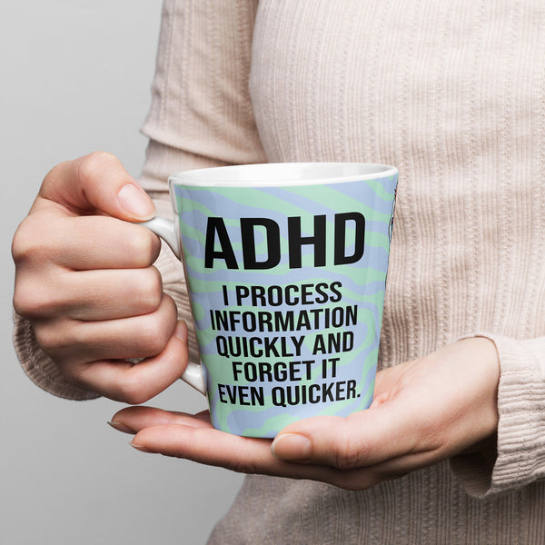 ILLTOCHILL Adhd Attention deficit awareness gift Latte mug – Lifestyle 1 Left