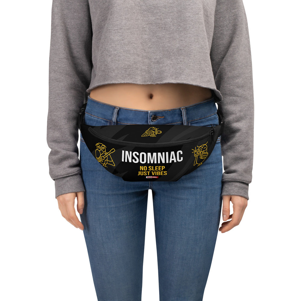 ILLTOCHILL Insomnia Awareness Fanny Pack – Women's Front (Black)