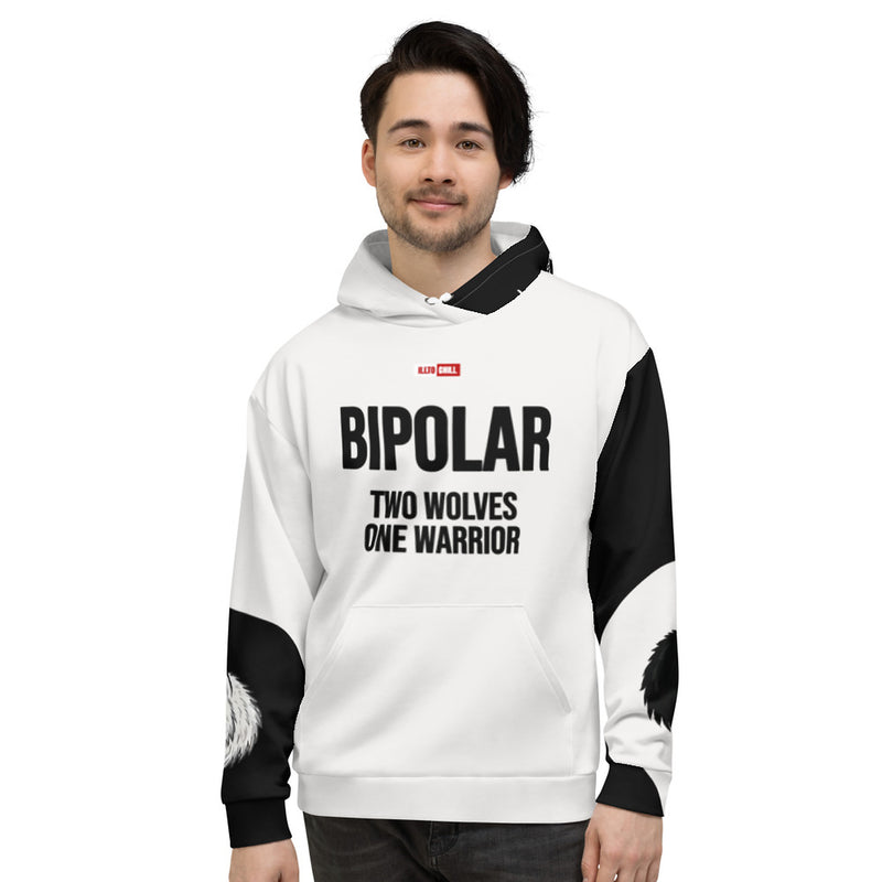 ILLTOCHILL Bipolar disorder gift heavyweight Unisex hoodie – Men's Front (White)