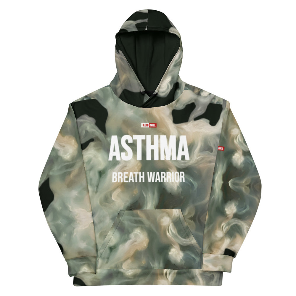 ILLTOCHILL Asthma awareness and support gift heavyweight unisex Hoodie – Flat Front (Black)