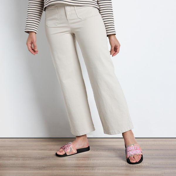 ILLTOCHILL Tourette's Syndrome Awareness Women's Slides – Women's Lifestyle 2 Front (Tourette's Syndrome Awareness Women's Slides)