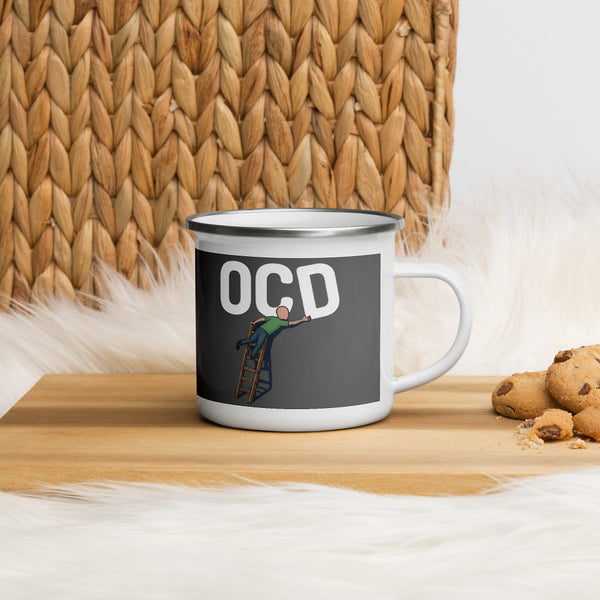 ILLTOCHILL OCD awareness Obsessive-Compulsive Disorder gift Enamel Mug – Lifestyle 4 Right