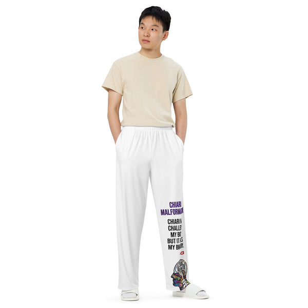 ILLTOCHILL Chiari Malformation Awareness Pants – Men's Front (White)