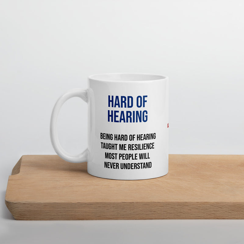 ILLTOCHILL Hard of hearing support gift for hearing impaired White glossy mug – Environment Cutting board