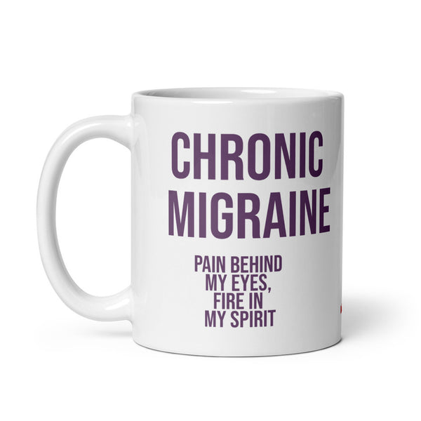 ILLTOCHILL Chronic Migraine awareness and support gift White glossy mug – Default Handle on Left