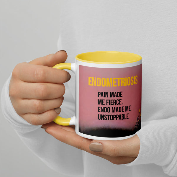 ILLTOCHILL Endometriosis awareness Endo warrior gift Mug with Color Inside – Lifestyle 4 Left