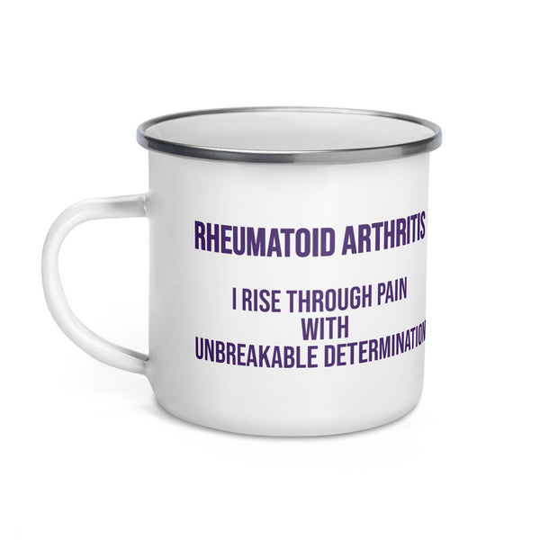 ILLTOCHILL RA awareness Rheumatoid Arthritis support gift Enamel Mug – Default Left