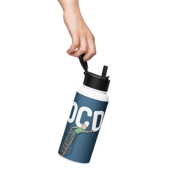 ILLTOCHILL OCD awareness gift Stainless steel water bottle with a straw lid – Lifestyle Left