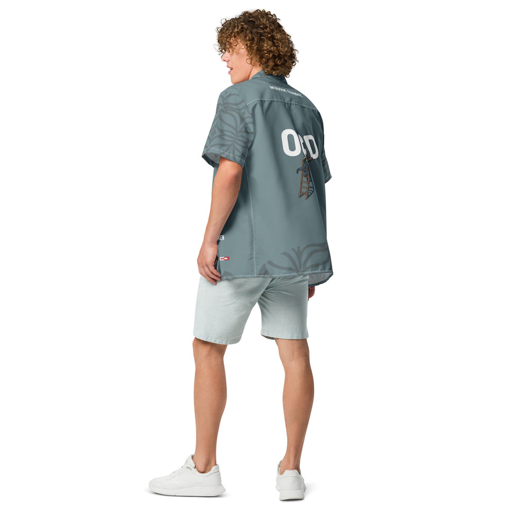 ILLTOCHILL OCD awareness Obsessive-Compulsive Disorder Unisex button shirt – Men's Back (White)