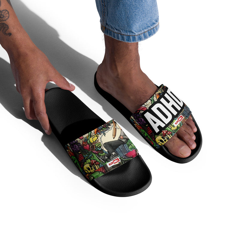ILLTOCHILL ADHD Awareness Men's Slides – Men's Lifestyle 2 Right Front (Adhd Awareness Men's Slides)