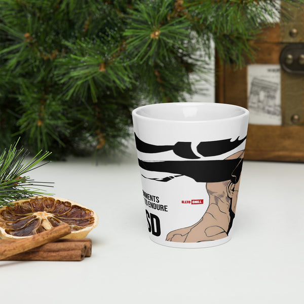 ILLTOCHILL CPTSD awareness Complex Post-Traumatic Stress disorder gift Latte mug – Lifestyle 3 Front