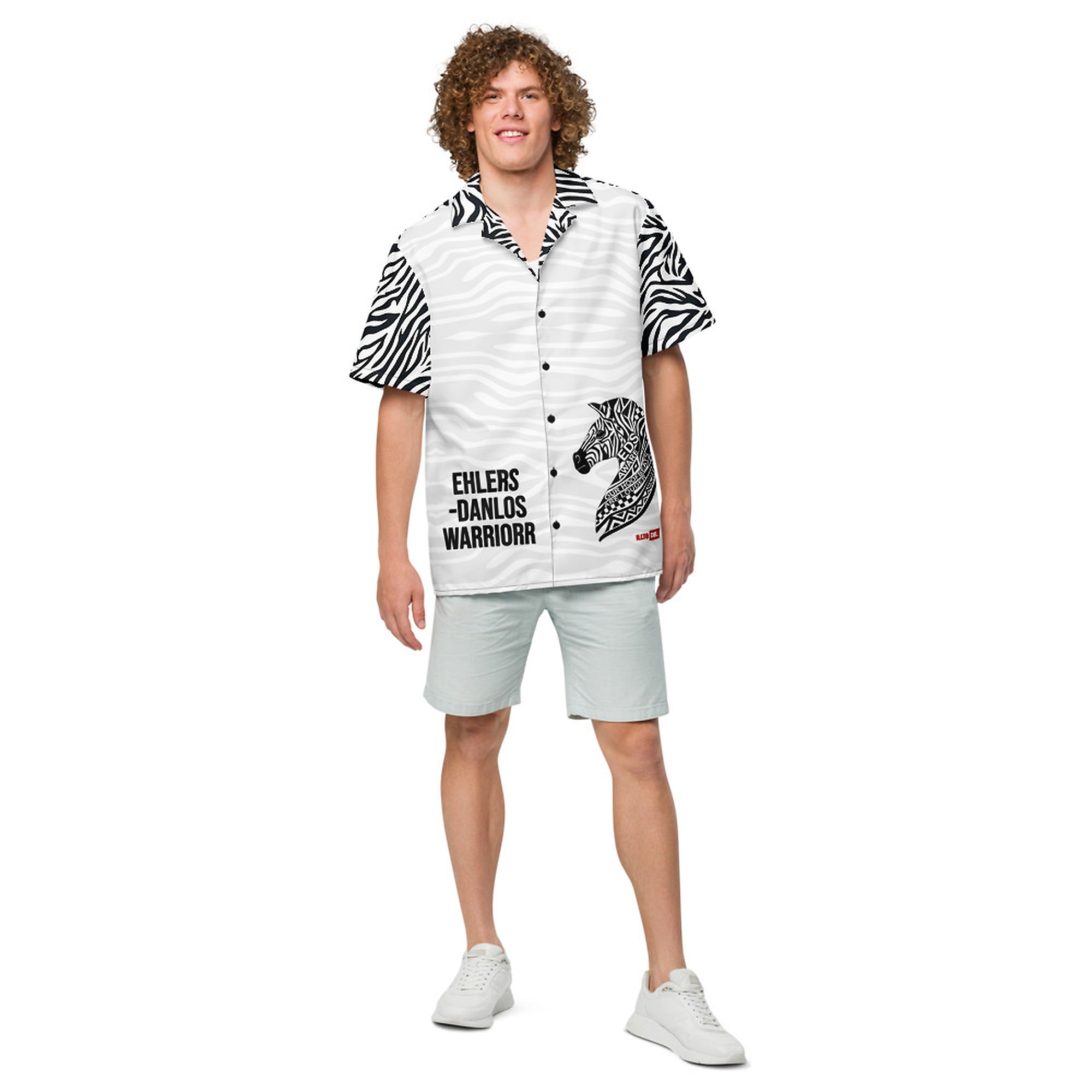 ILLTOCHILL EDS ehler danlos syndrome awareness Unisex button shirt – Men's Front (Black)
