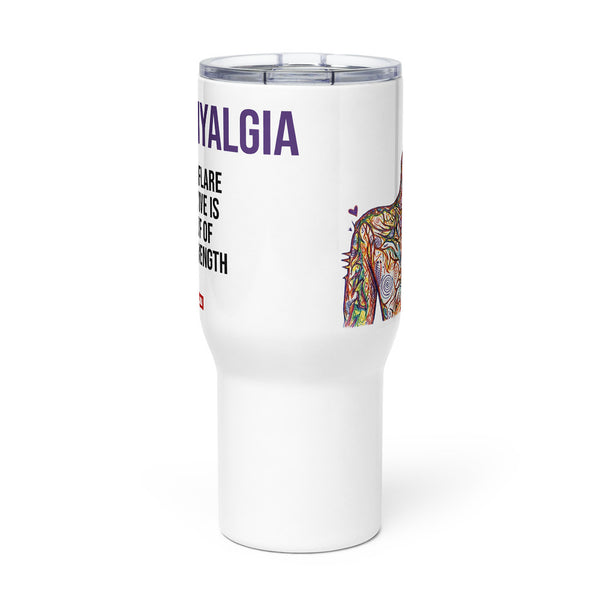 ILLTOCHILL Fibromyalgia awareness fibro gift Travel mug with a handle – Flat Front