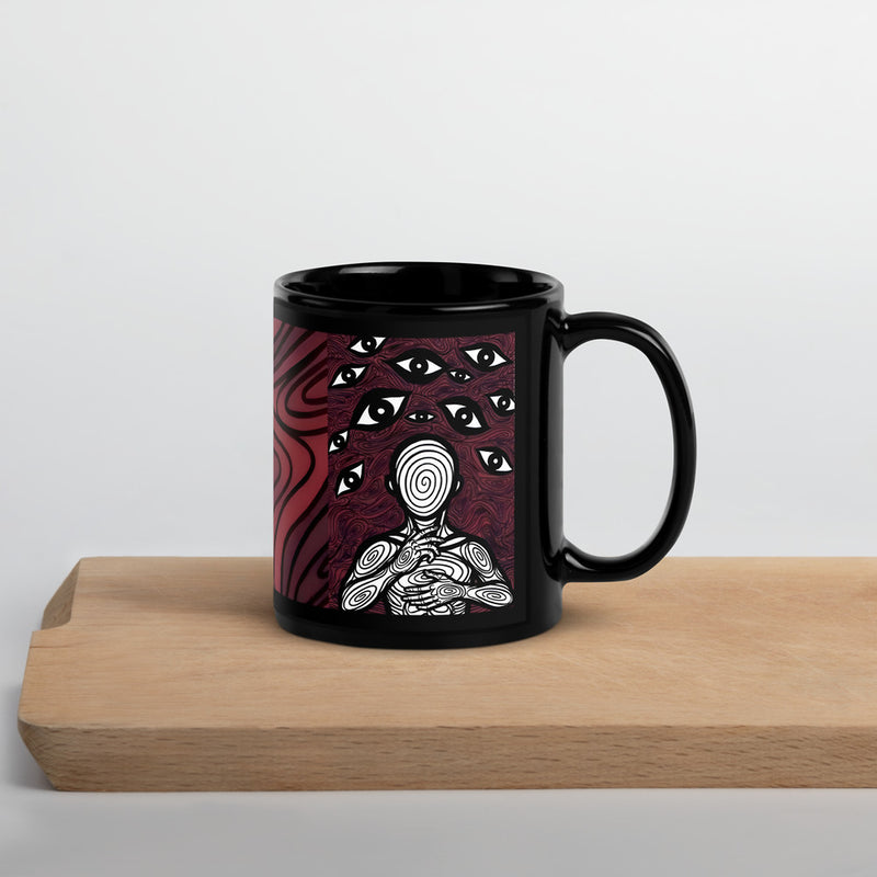 Anxiety Awareness Black Glossy Mug Mental Health Coffee Anxiety Gift Minimal Style by ILLTOCHILL