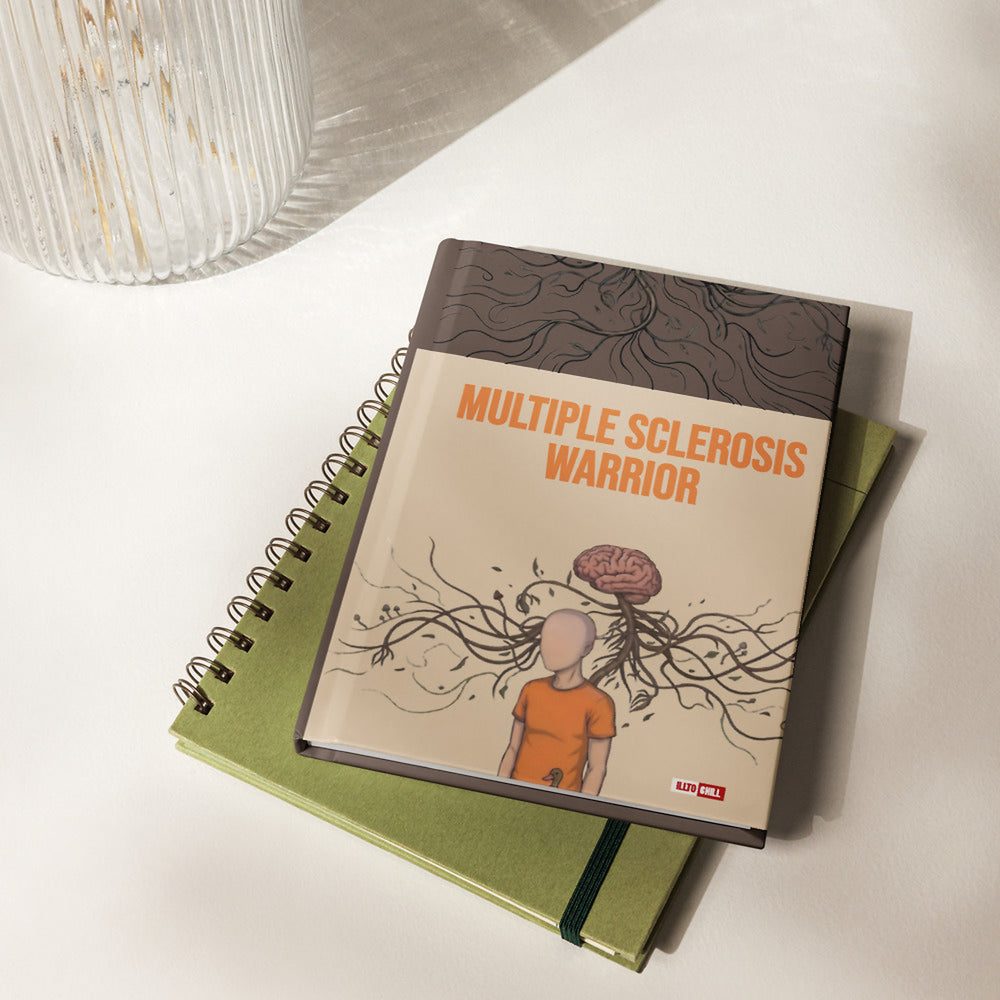 ILLTOCHILL MS Multiple Sclerosis awareness and support gift Hardcover journal matte – Lifestyle 2 Front (Illtochill Ms Multiple Sclerosis Awareness And Support Gift Hardcover Journal Matte)