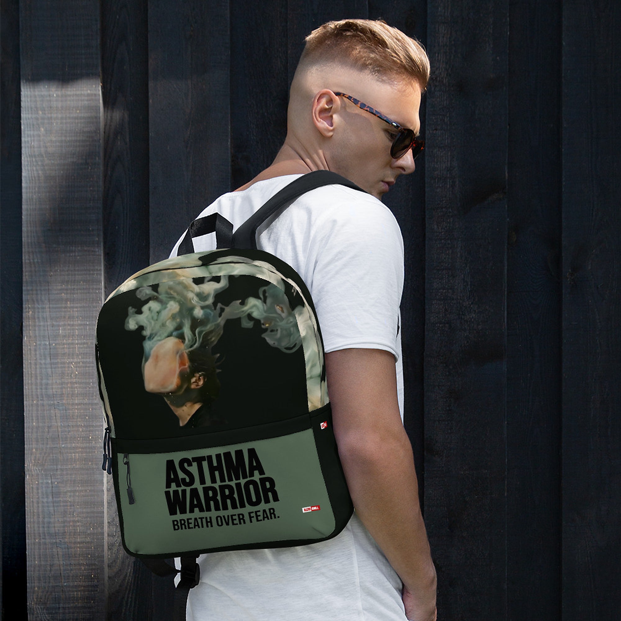 ILLTOCHILL Asthma Support Backpack – Men's Lifestyle Front (Black)