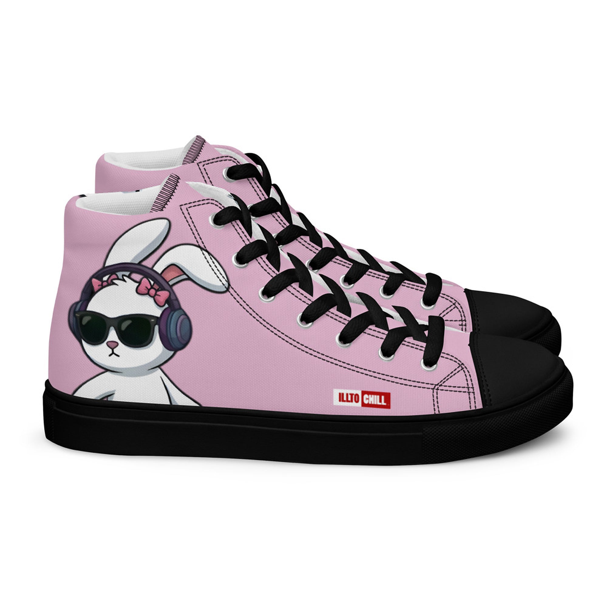 ILLTOCHILL Hard of Hearing Awareness Women's High Top Shoes – Flat Right (Hard Of Hearing Awareness Women's High Top Shoes)