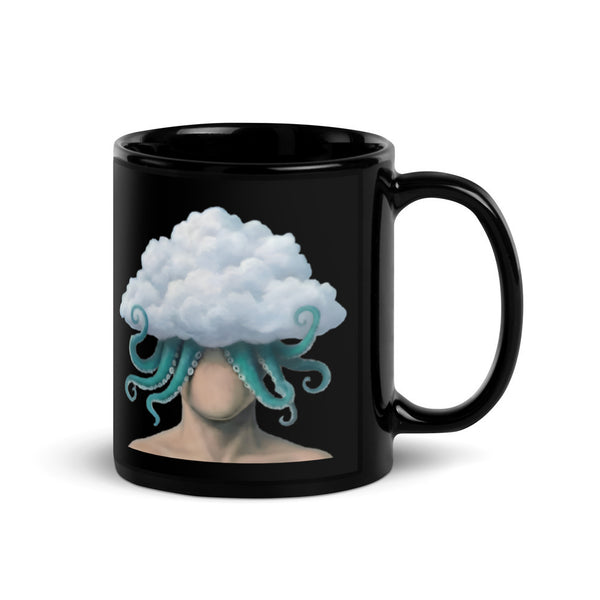 ILLTOCHILL OCD awareness Obsessive-Compulsive Disorder gift Black Glossy Mug – Flat Handle on Right