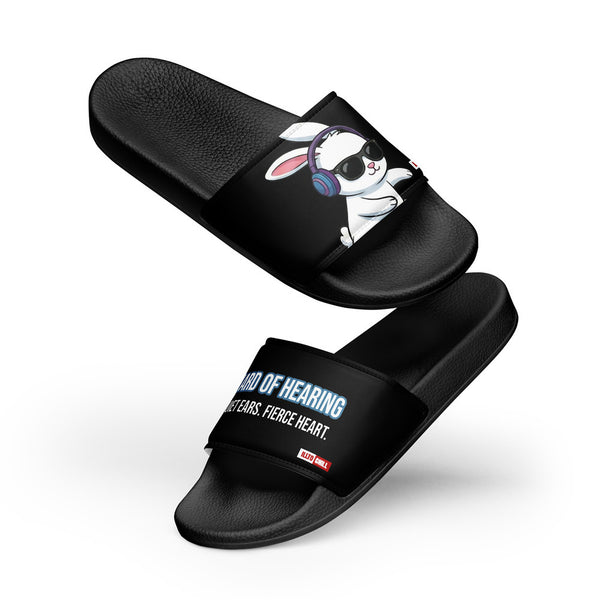 ILLTOCHILL Hard of Hearing Awareness Men's Slides – Flat 5 Front (Hard Of Hearing Awareness Men's Slides)