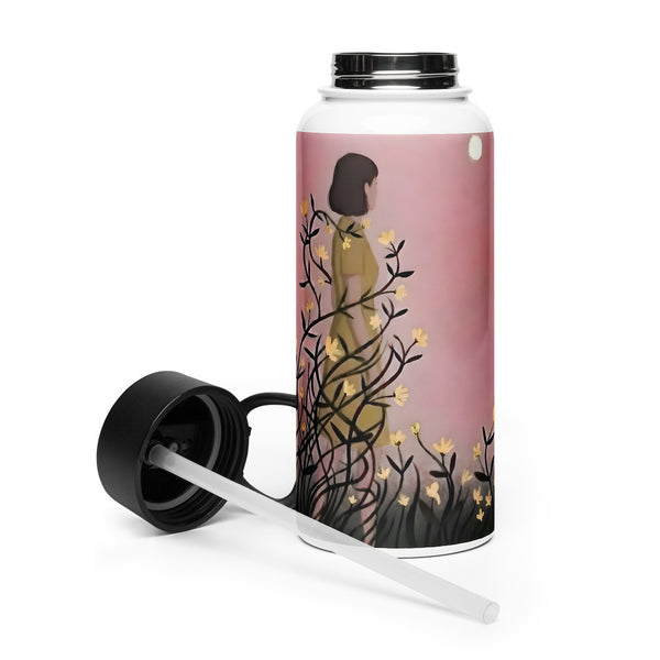 ILLTOCHILL Endometriosis awareness Endo warrior gift Stainless steel water bottle with a straw lid – Flat 2 Left