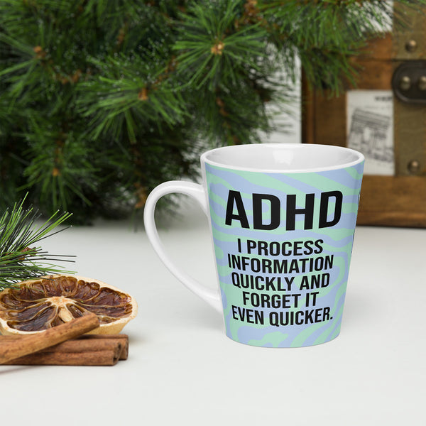 ILLTOCHILL Adhd Attention deficit awareness gift Latte mug – Lifestyle 3 Left