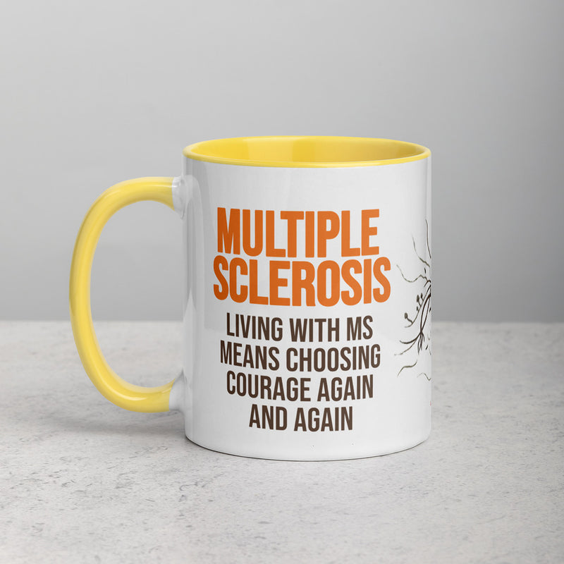 ILLTOCHILL MS awareness Multiple Sclerosis support gift Mug with Color Inside – Lifestyle 2 Left