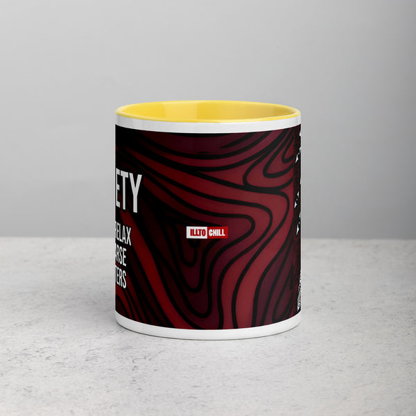 ILLTOCHILL Anxiety awareness gift Mug with Color Inside – Lifestyle 2 Front