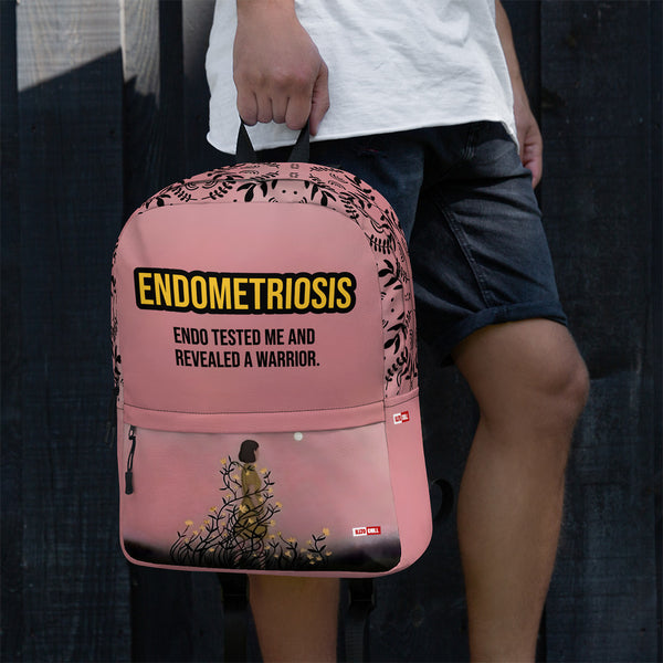 ILLTOCHILL Endometriosis Awareness Backpack – Men's Lifestyle Left (Black)