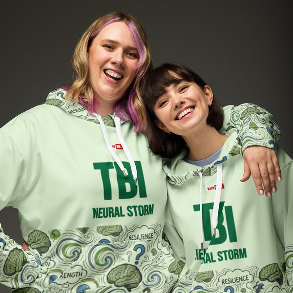 ILLTOCHILL TBI Traumatic brain injury support gift unisex heavyweight Hoodie – Couples Front (White)