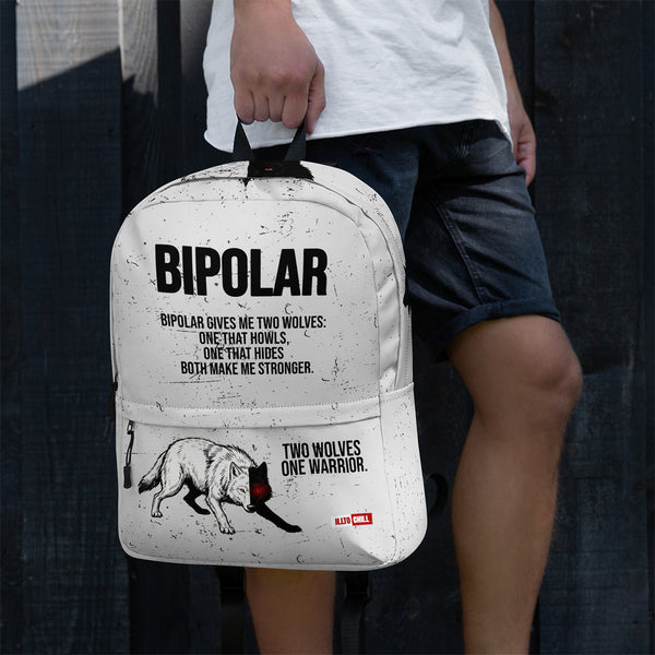 ILLTOCHILL Bipolar Support Backpack – Men's Lifestyle Left (Clear)