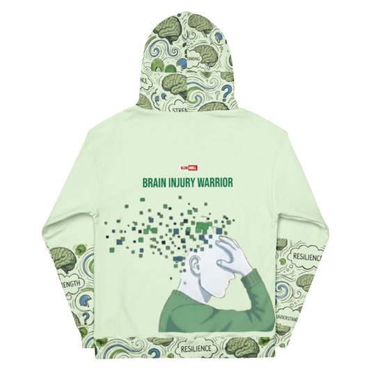 ILLTOCHILL TBI Traumatic brain injury support gift unisex heavyweight Hoodie – Flat Back (White)