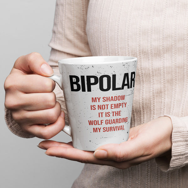 ILLTOCHILL Bipolar disorder gift Latte mug – Lifestyle 1 Left