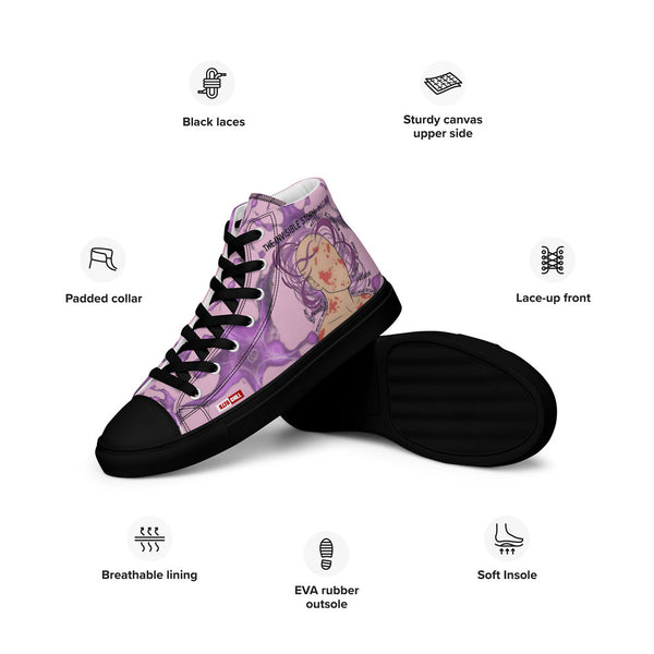 ILLTOCHILL MCAS Awareness Women's High Top Shoes – Product specs Left (Mcas Awareness Women's High Top Shoes)