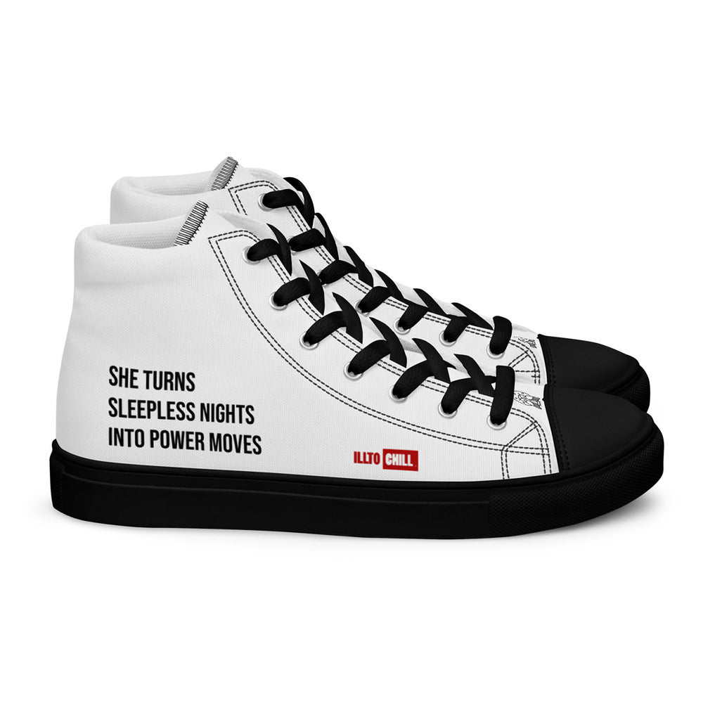 ILLTOCHILL Insomnia Awareness Women's High Top Shoes – Flat Right (Insomnia Awareness Women's High Top Shoes)