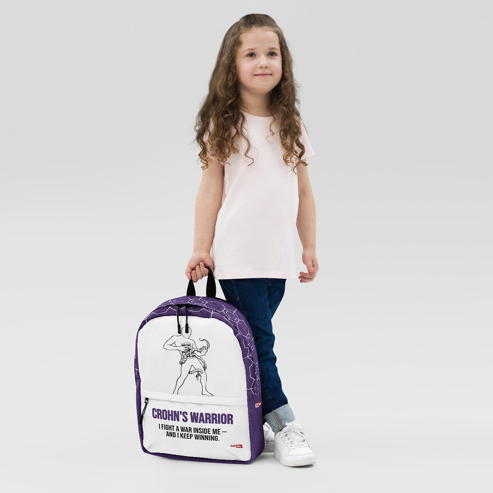 ILLTOCHILL Crohn's Disease Awareness Backpack – Girl's 2 Front (Clear)