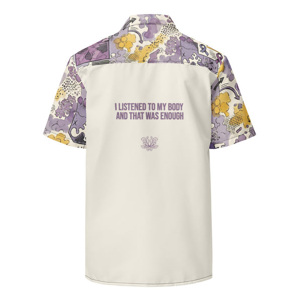 ILLTOCHILL lupus disorder Unisex button shirt – Ghost Back (Black)