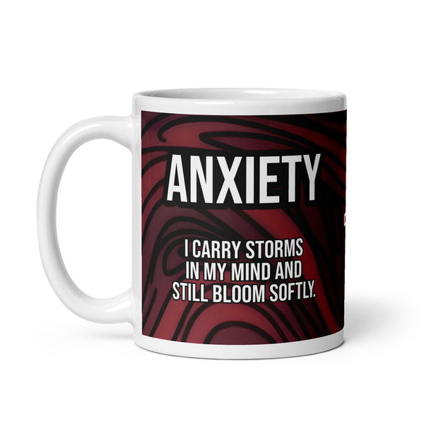 ILLTOCHILL Anxiety awareness gift White glossy mug – Default Handle on Left