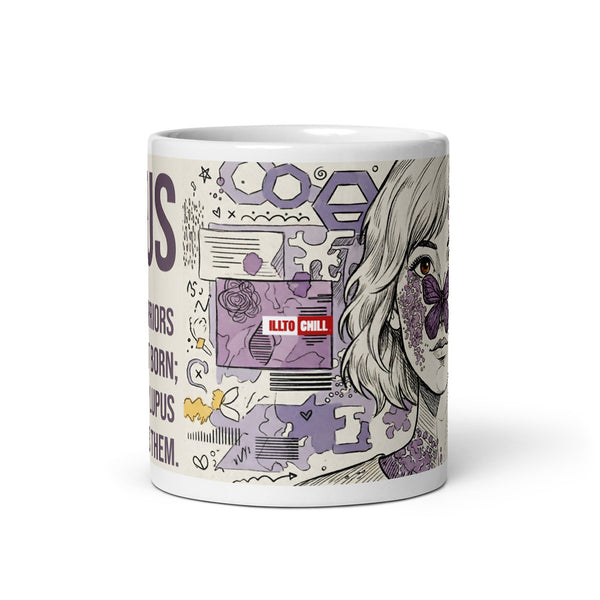 ILLTOCHILL Lupus awareness gift White glossy mug – Default Front view
