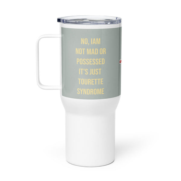 ILLTOCHILL Tourette syndrome awareness TS gift Travel mug with a handle – Flat Right