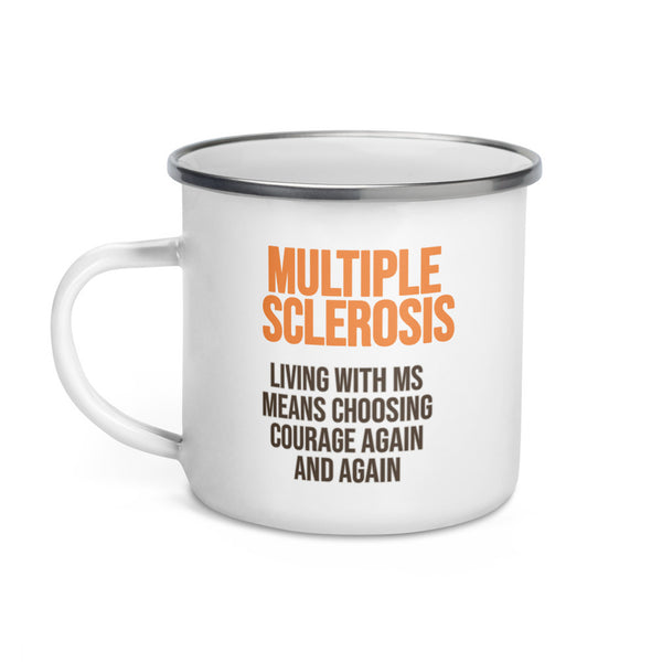 ILLTOCHILL MS awareness Multiple Sclerosis support gift Enamel Mug – Default Left