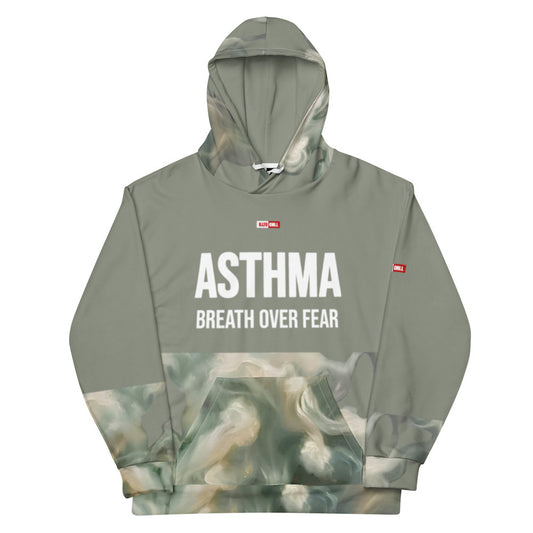 ILLTOCHILL Asthma awareness and support gift unisex cotton hoodie – Flat Front (White)