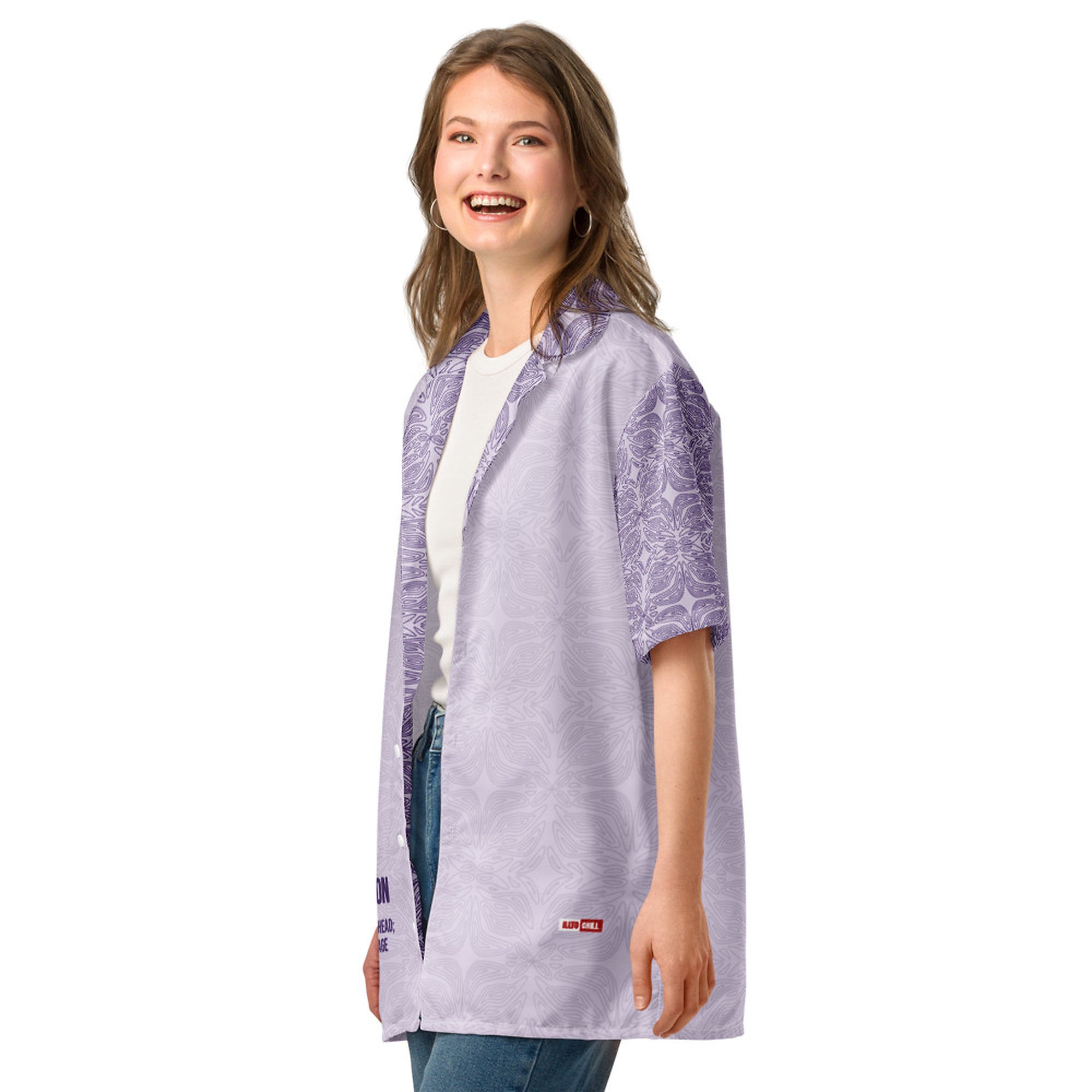 ILLTOCHILL CM Chiari Malformation awareness Unisex button shirt – Women's 2 Left Front (White)