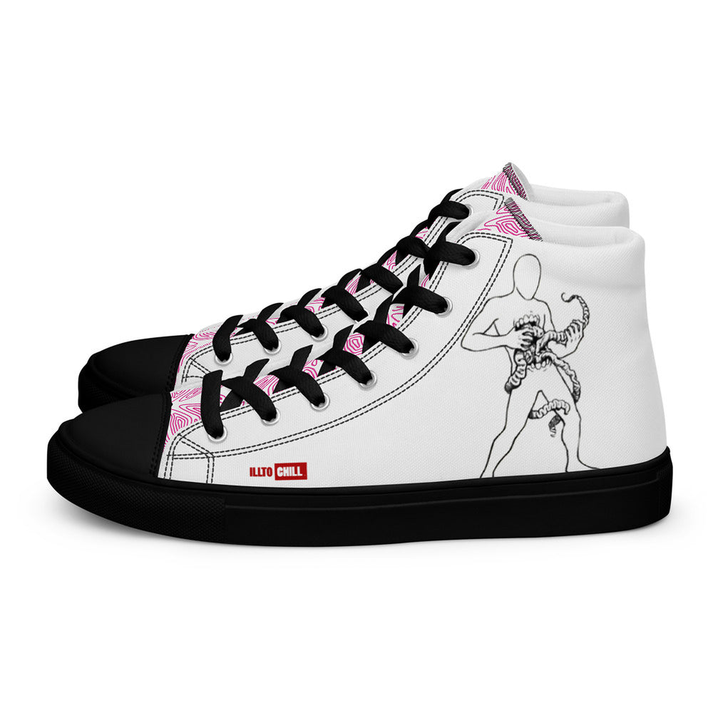 ILLTOCHILL Crohn's Disease Awareness Women's High Top Shoes – Flat Left (Crohn's Disease Awareness Women's High Top Shoes)
